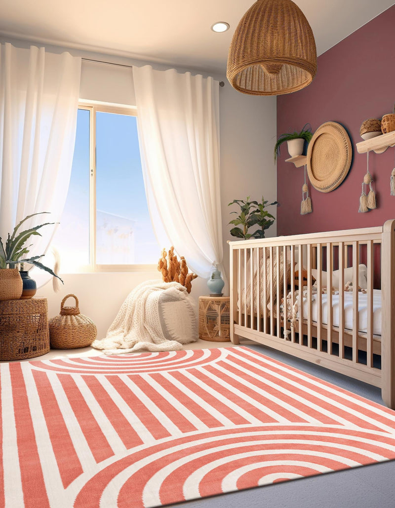 Wonder Tykes Collection Area Rug -  Joydale Rectangle Soft Coral Pink  lifestyle 12