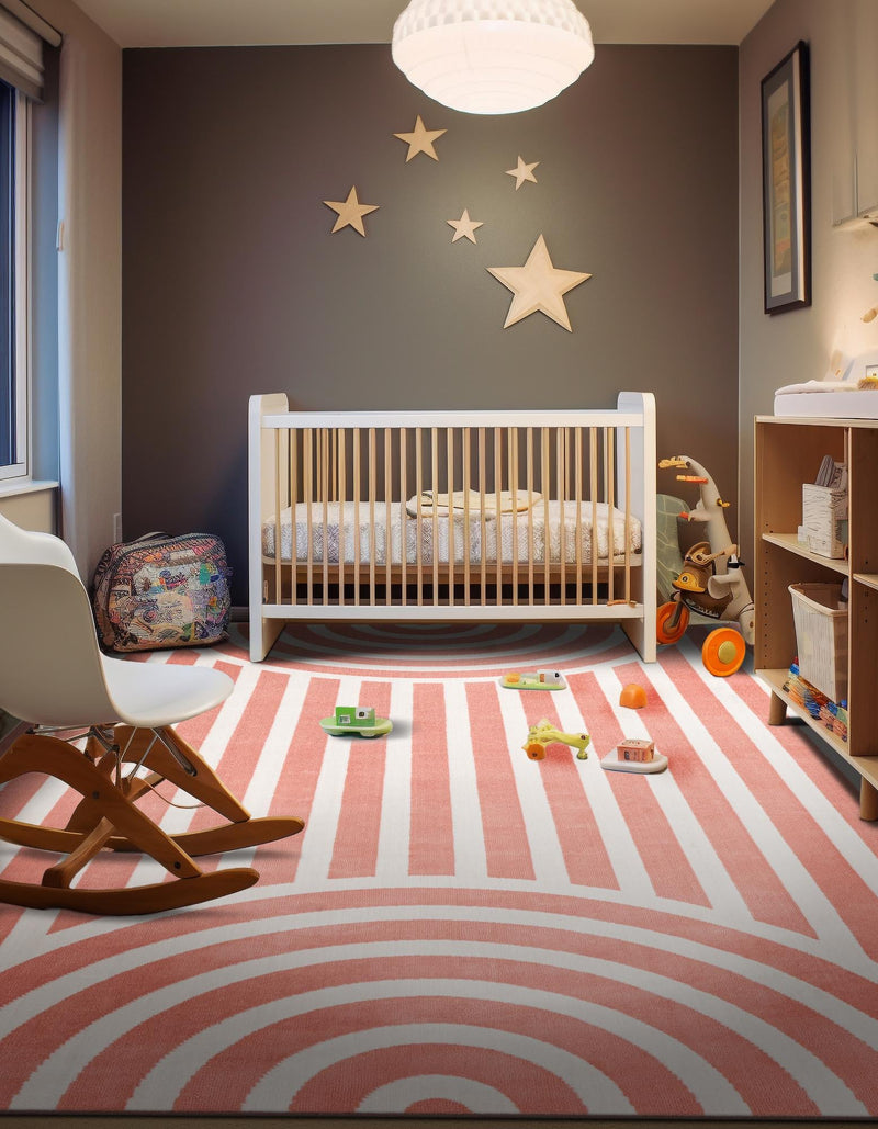 Wonder Tykes Collection Area Rug -  Joydale Rectangle Soft Coral Pink  lifestyle 16