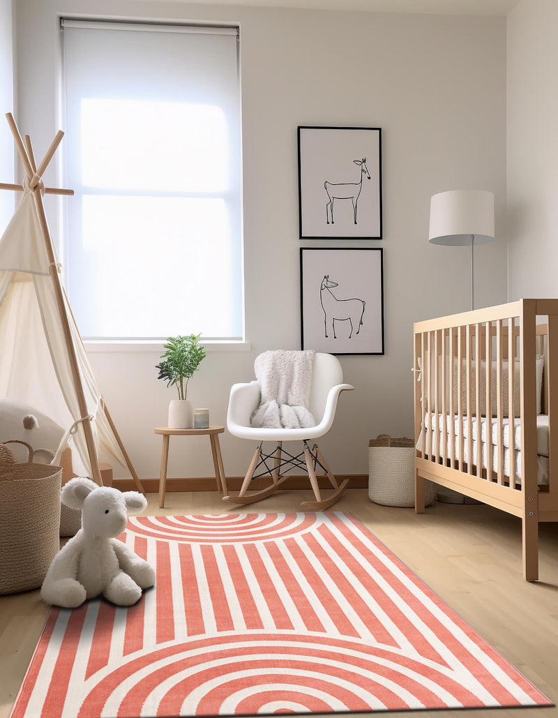 Wonder Tykes Collection Area Rug -  Joydale Rectangle Soft Coral Pink  lifestyle 20