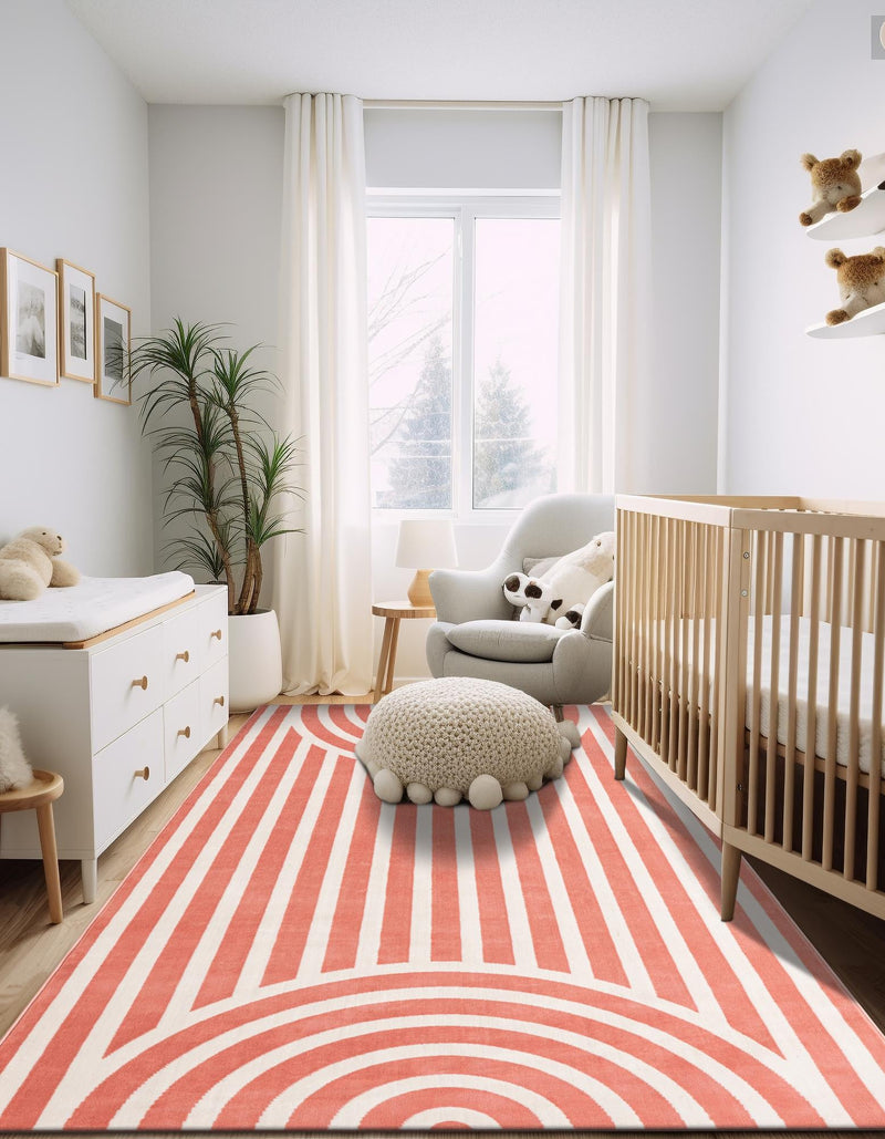 Wonder Tykes Collection Area Rug -  Joydale Rectangle Soft Coral Pink  lifestyle 24
