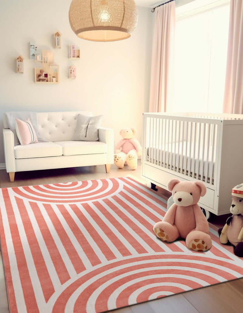 Wonder Tykes Collection Area Rug -  Joydale Rectangle Soft Coral Pink  lifestyle 32