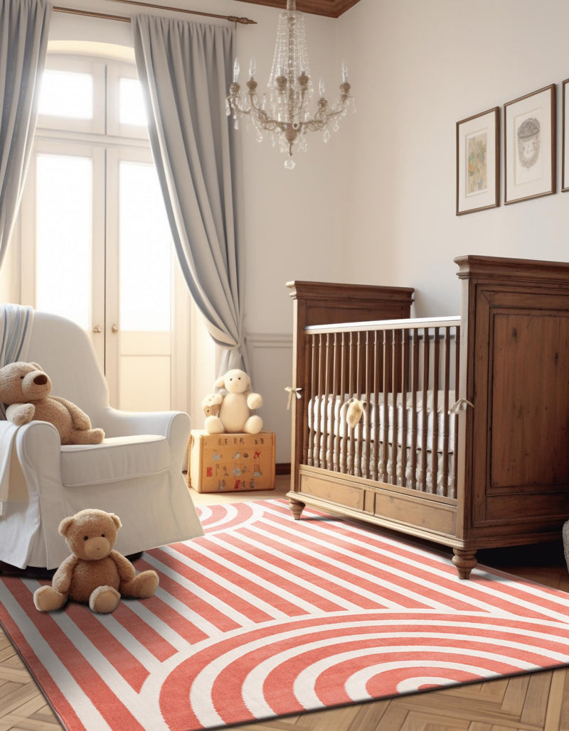 Wonder Tykes Collection Area Rug -  Joydale Rectangle Soft Coral Pink  lifestyle 36