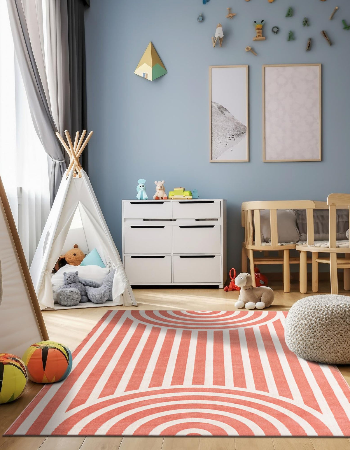 Wonder Tykes Collection Area Rug -  Joydale Rectangle Soft Coral Pink  lifestyle 40