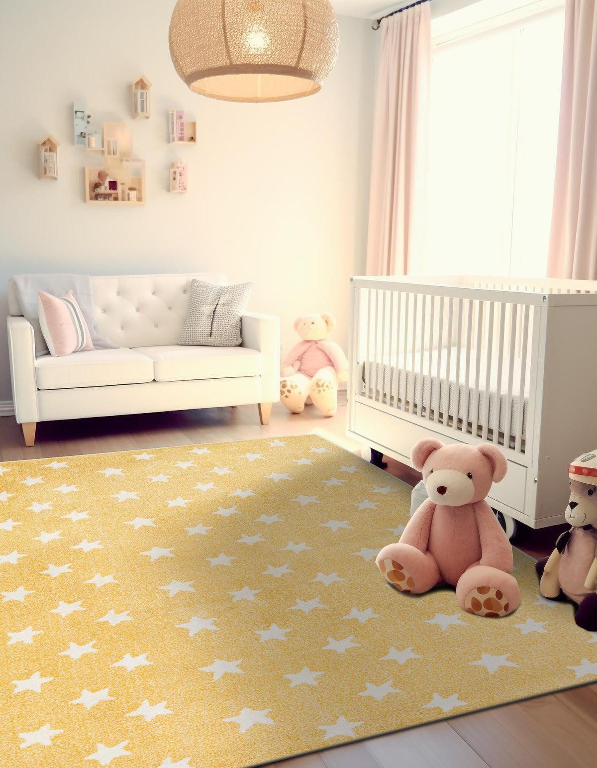 Playful Patterns Collection Area Rug -  Mosaic Rectangle Soft Yellow  lifestyle 7