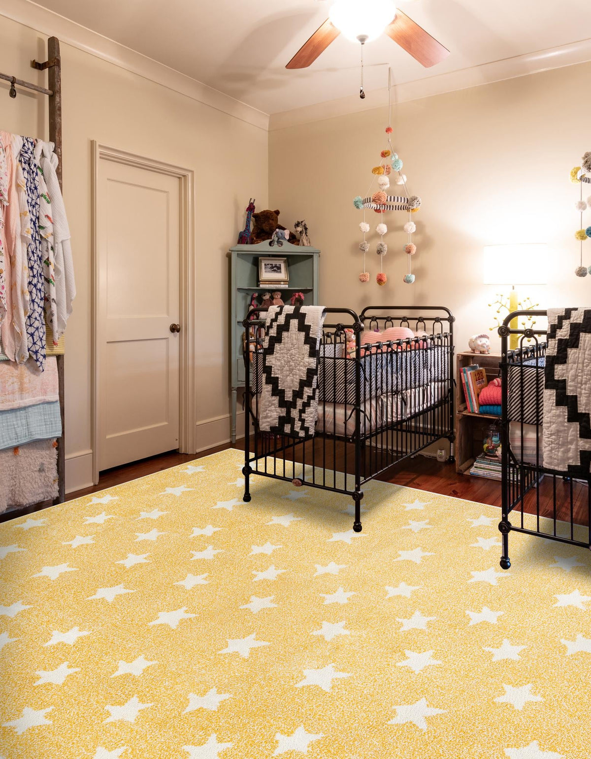 Playful Patterns Collection Area Rug -  Mosaic Rectangle Soft Yellow  lifestyle 12