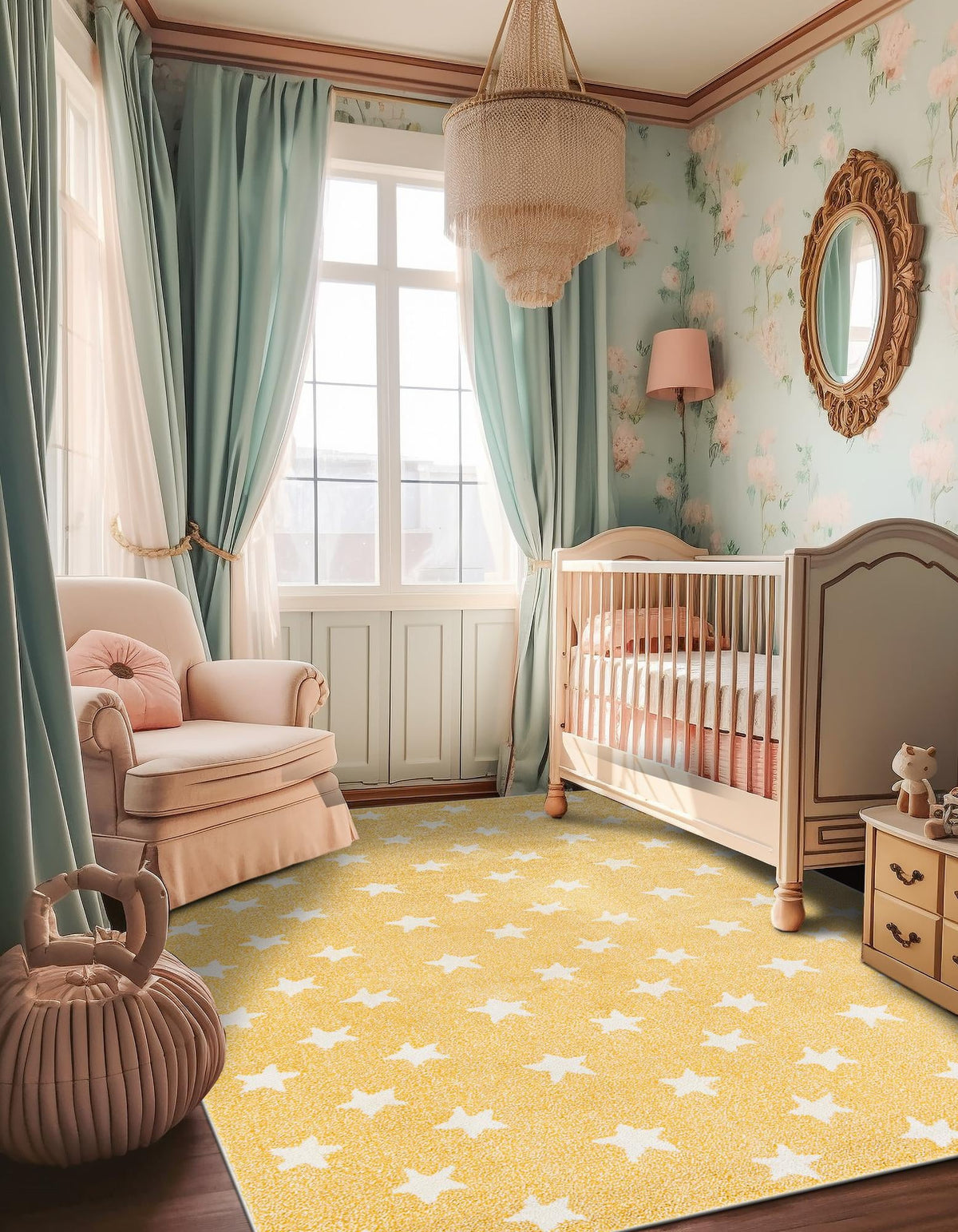 Playful Patterns Collection Area Rug -  Mosaic Rectangle Soft Yellow  lifestyle 32