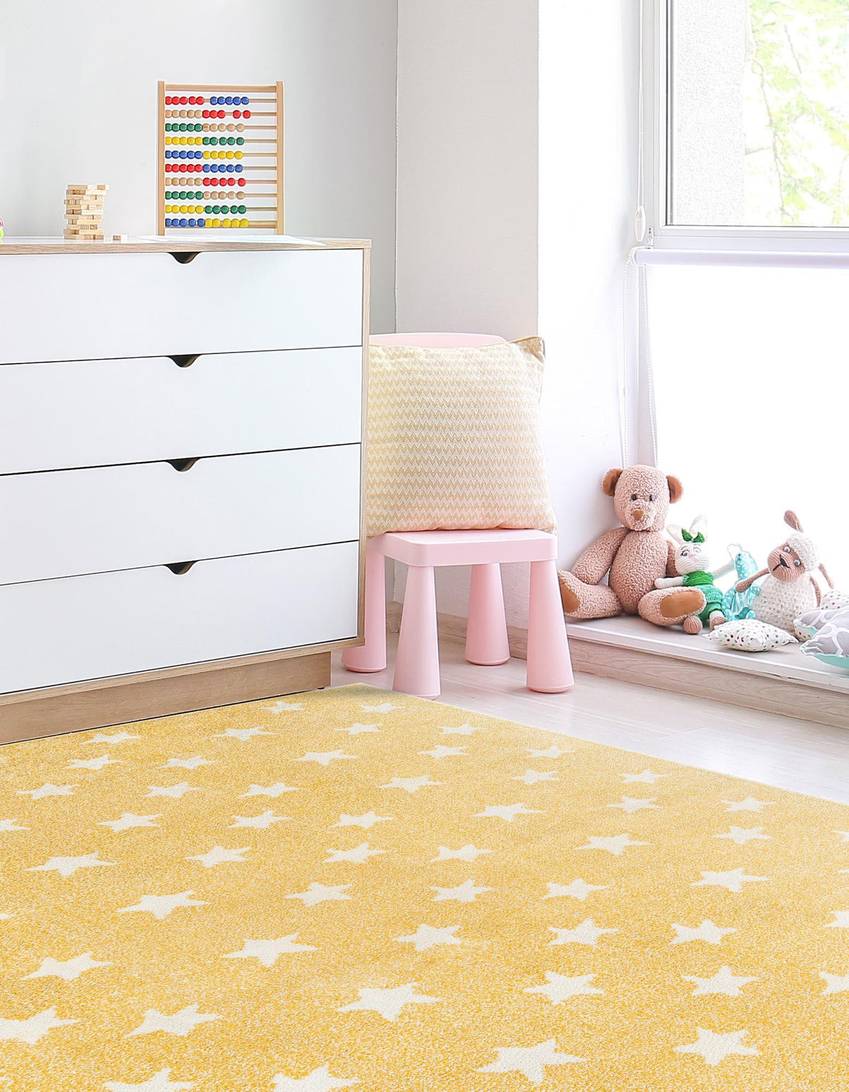 Playful Patterns Collection Area Rug -  Mosaic Rectangle Soft Yellow  lifestyle 40