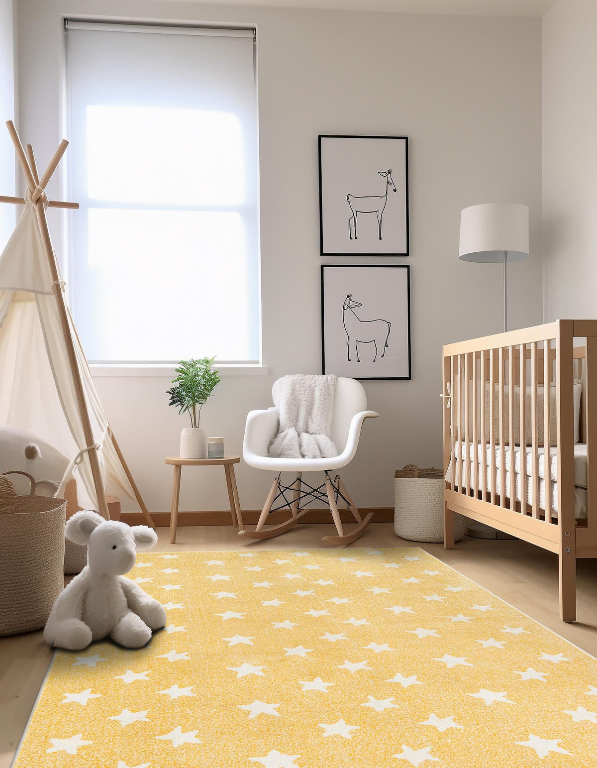 Playful Patterns Collection Area Rug -  Mosaic Rectangle Soft Yellow  lifestyle 44