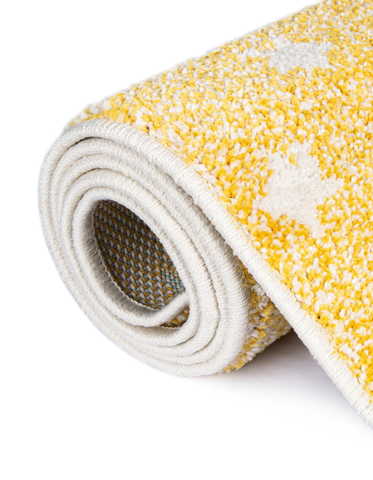 Playful Patterns Collection Area Rug -  Mosaic Round Soft Yellow  lifestyle 180