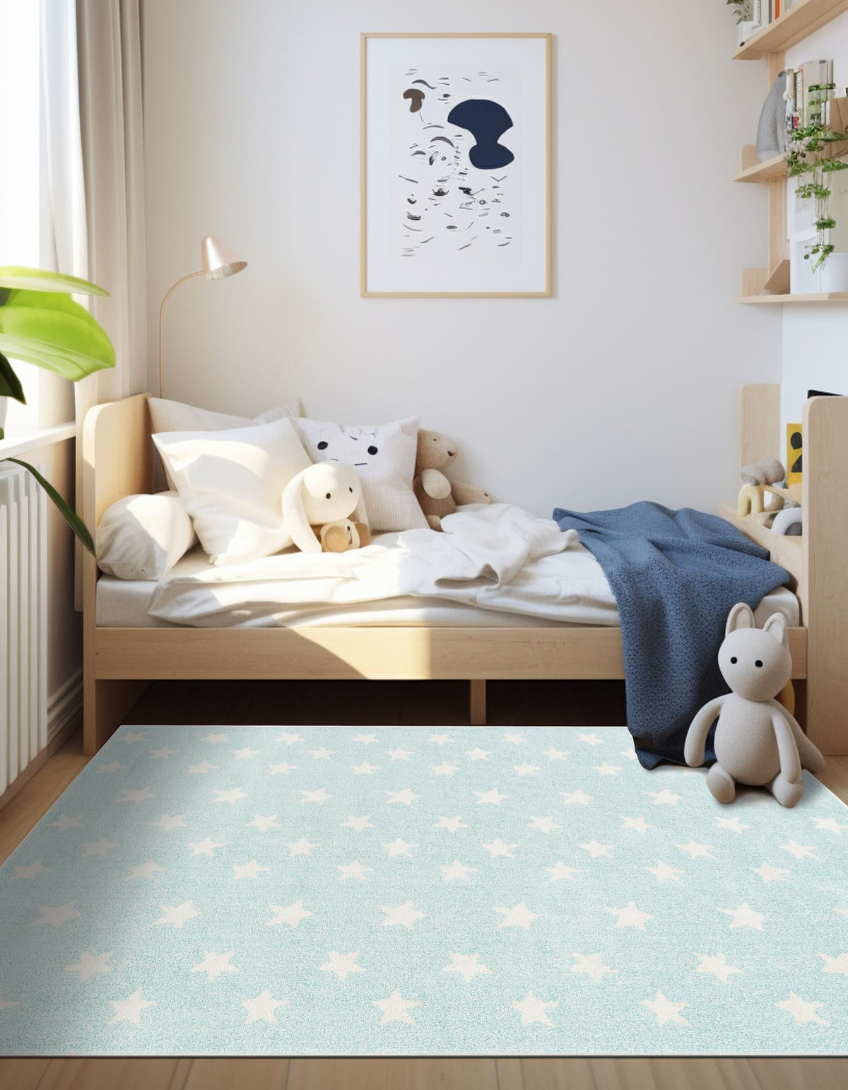 Playful Patterns Collection Area Rug -  Mosaic Rectangle Clear Blue  lifestyle 29
