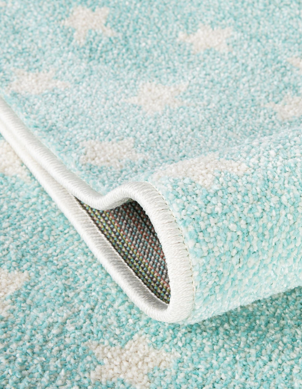 Playful Patterns Collection Area Rug -  Mosaic Round Clear Blue  lifestyle 157