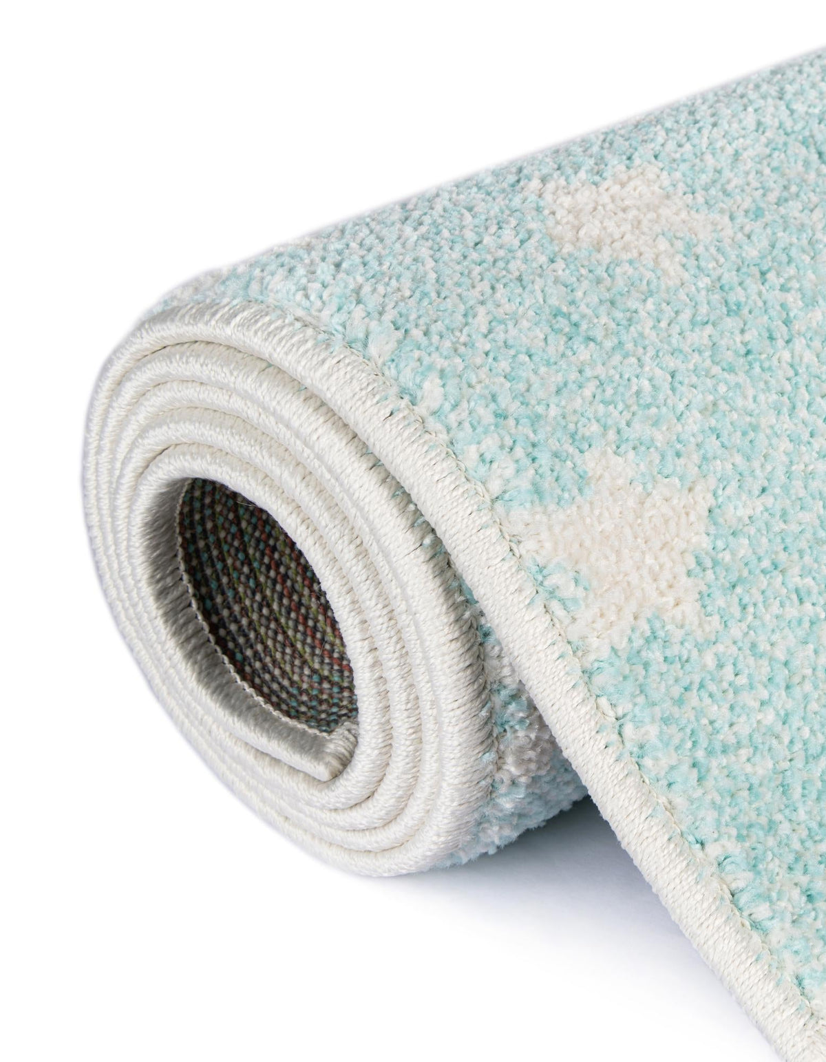 Playful Patterns Collection Area Rug -  Mosaic Round Clear Blue  lifestyle 181