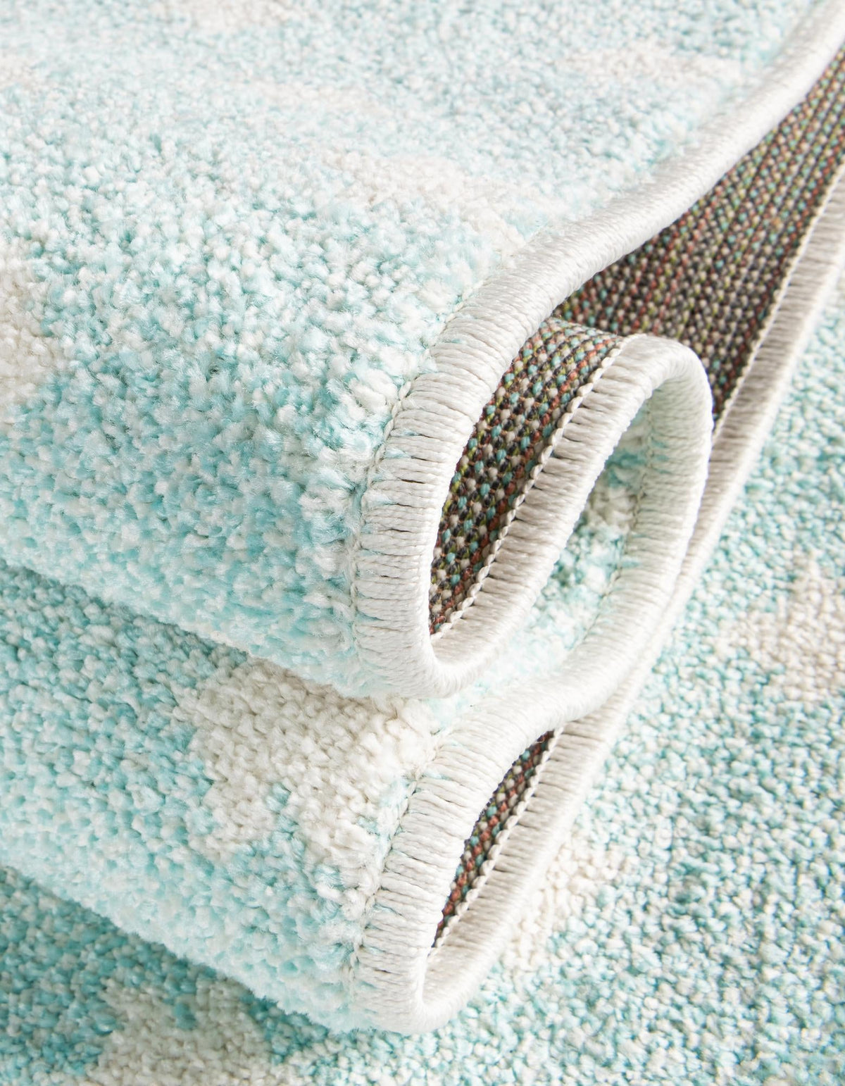 Playful Patterns Collection Area Rug -  Mosaic Round Clear Blue  lifestyle 184