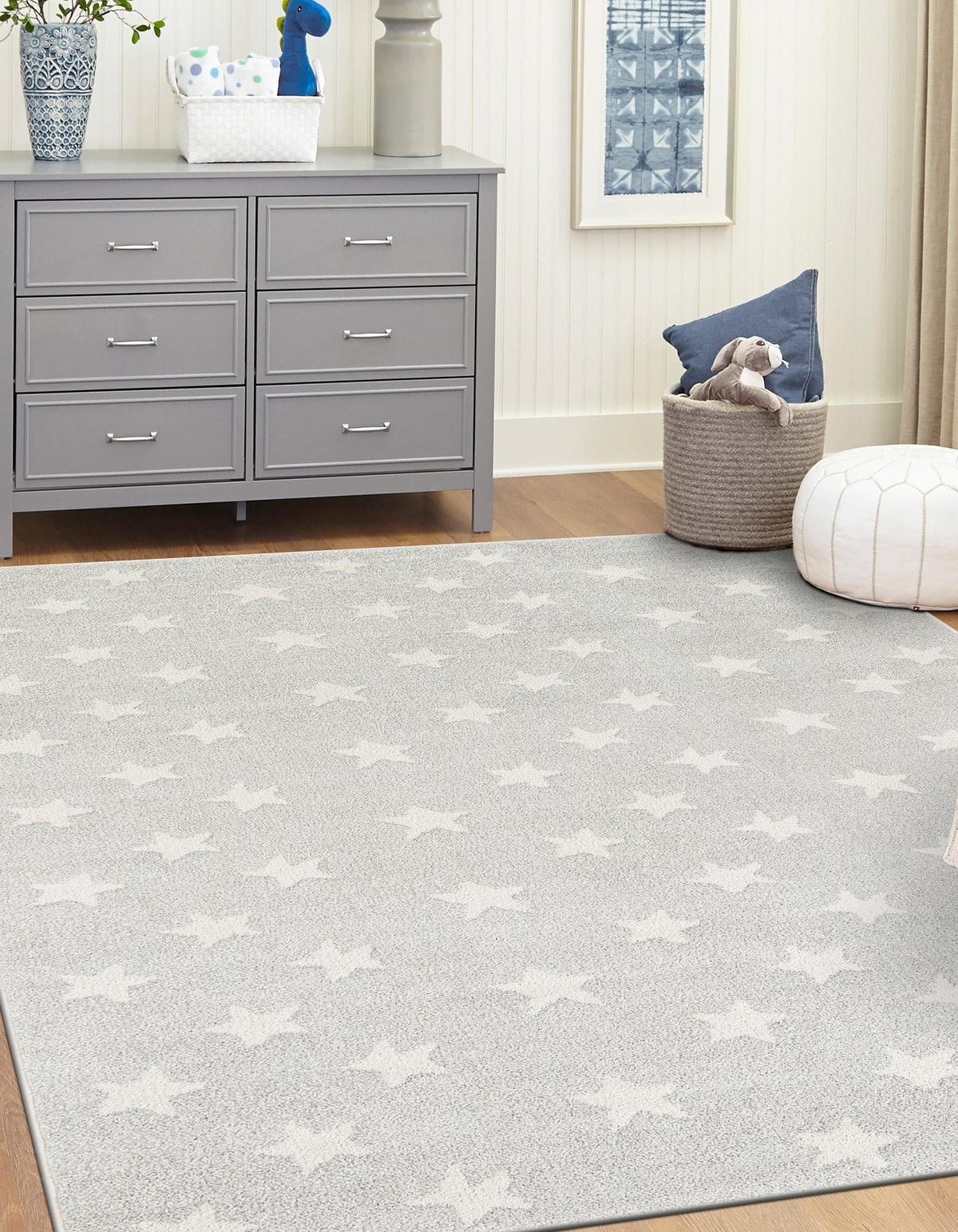 Playful Patterns Collection Area Rug -  Mosaic Rectangle Cloud Gray  lifestyle 10