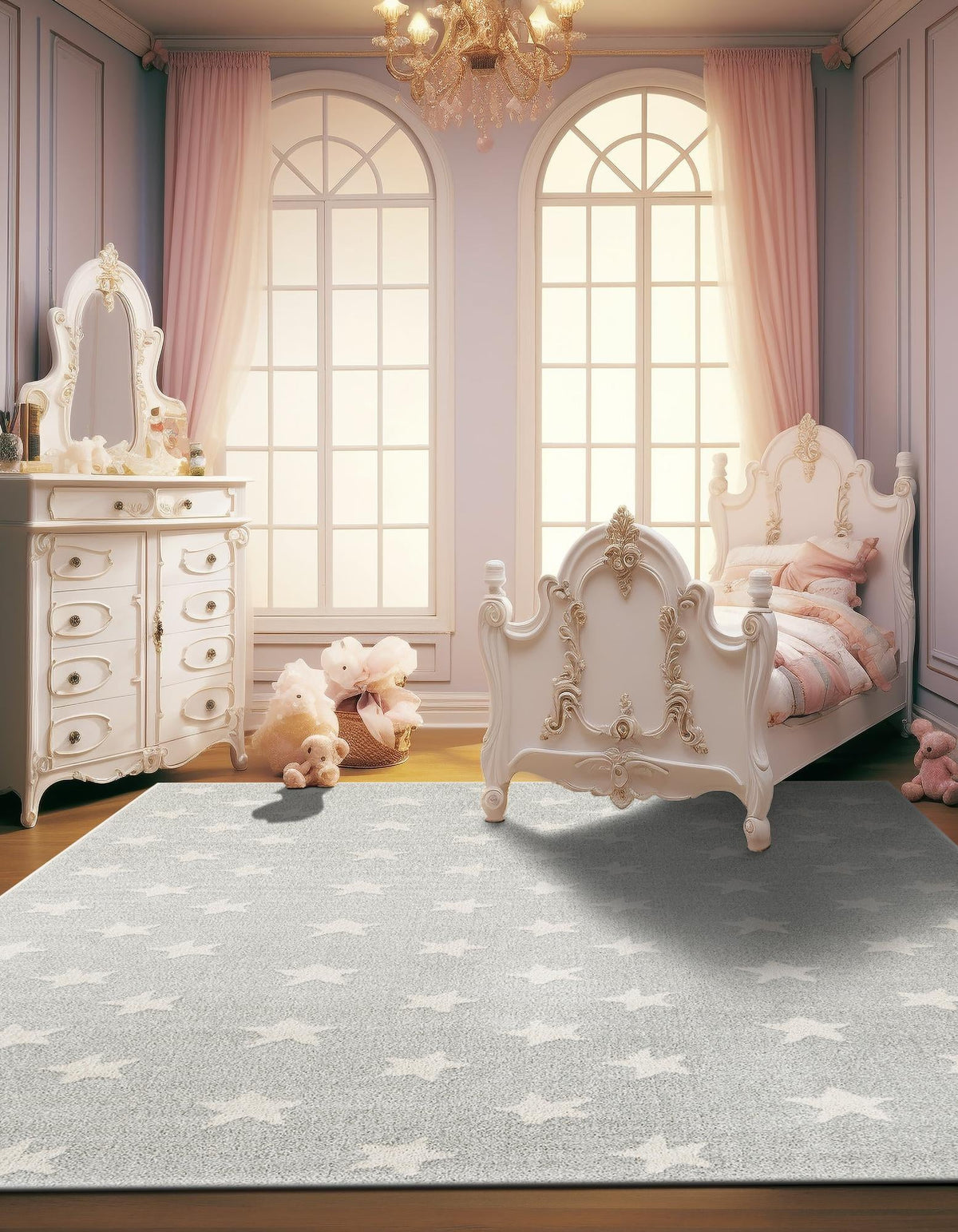 Playful Patterns Collection Area Rug -  Mosaic Rectangle Cloud Gray  lifestyle 16