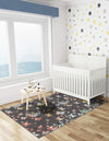 Playful Patterns Collection Area Rug -  Carnival Rectangle Charcoal Gray  lifestyle 3