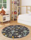 Playful Patterns Collection Area Rug -  Carnival Round Charcoal Gray  lifestyle 24