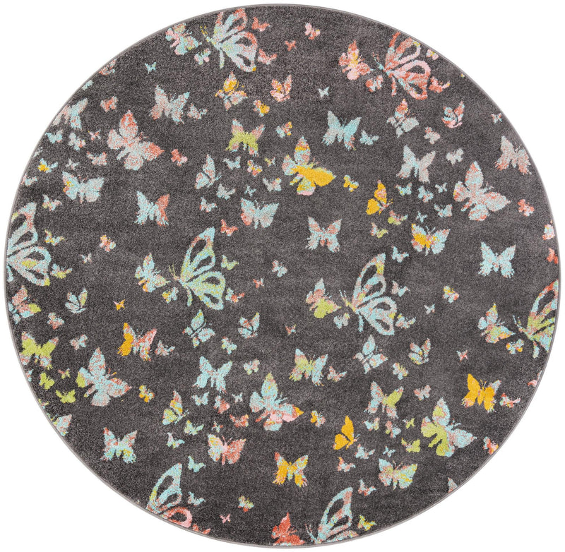 Wonder Tykes Collection Area Rug -  Carnival Round Charcoal Gray  lifestyle 36