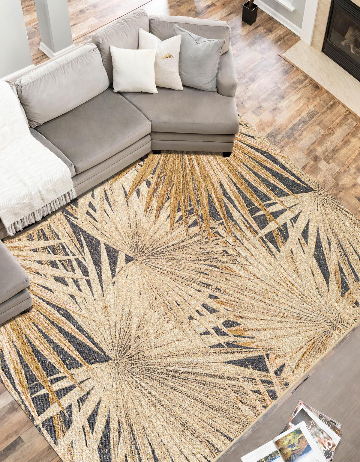 Seaside Blooms Collection Area Rug -  Avalon Rectangle Multi  lifestyle 4