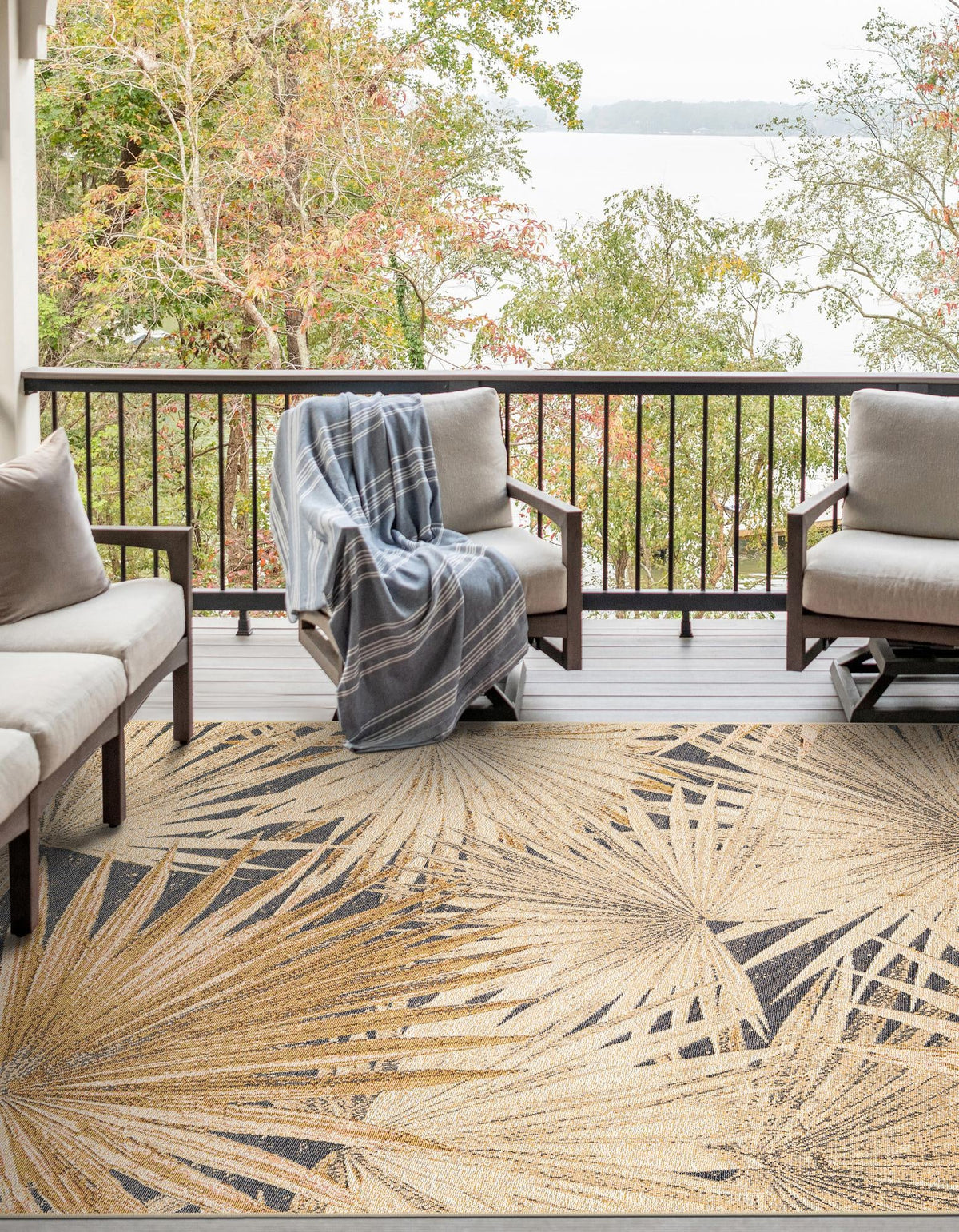 Seaside Blooms Collection Area Rug -  Avalon Rectangle Multi  lifestyle 5
