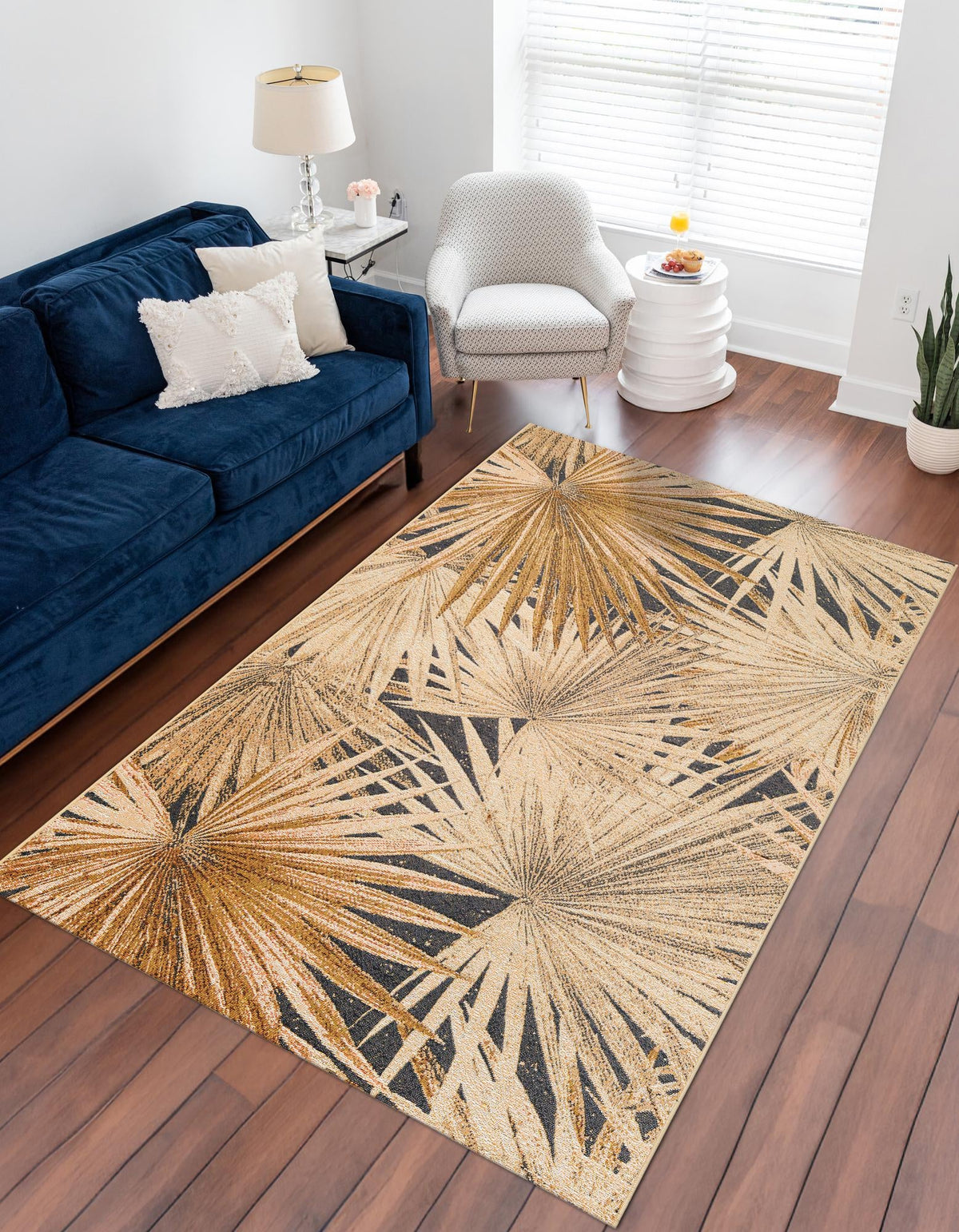 Seaside Blooms Collection Area Rug -  Avalon Rectangle Multi  lifestyle 6