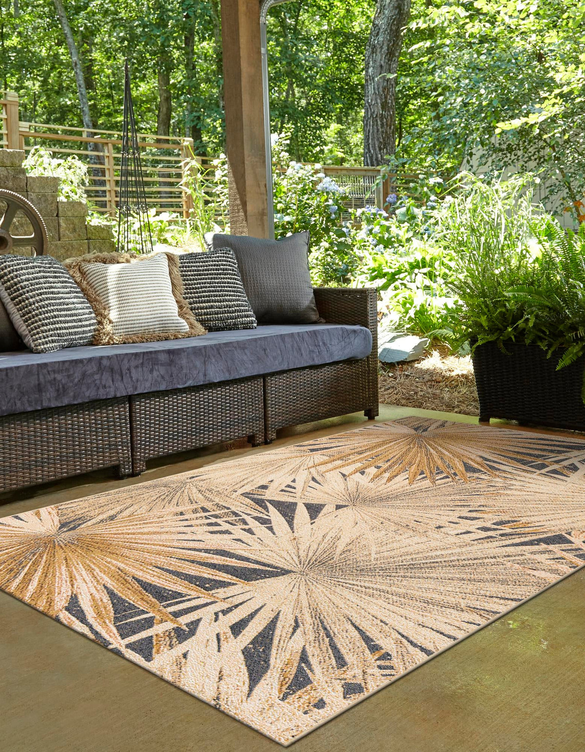 Seaside Blooms Collection Area Rug -  Avalon Rectangle Multi  lifestyle 7