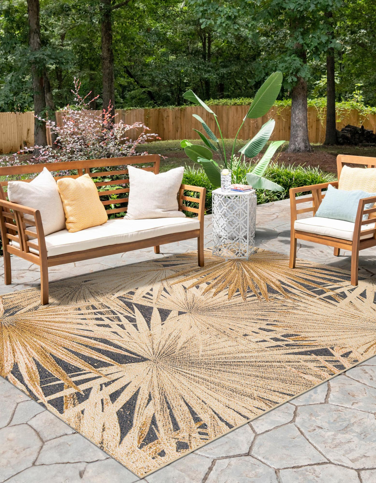 Seaside Blooms Collection Area Rug -  Avalon Rectangle Multi  lifestyle 9