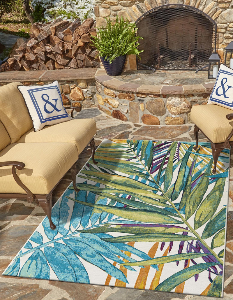 Seaside Blooms Collection Area Rug -  Arcadia Rectangle Multi  lifestyle 3