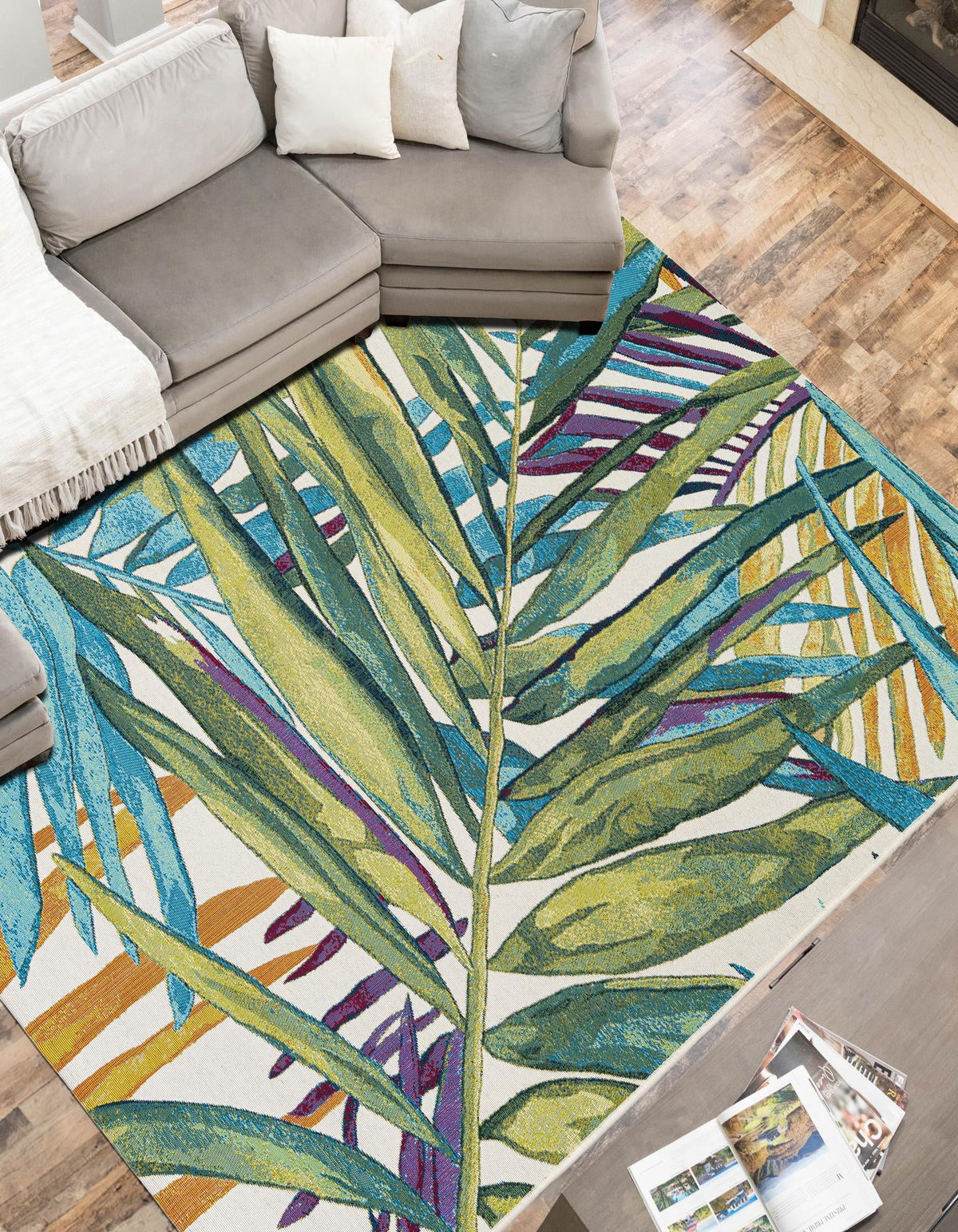 Seaside Blooms Collection Area Rug -  Arcadia Rectangle Multi  lifestyle 4