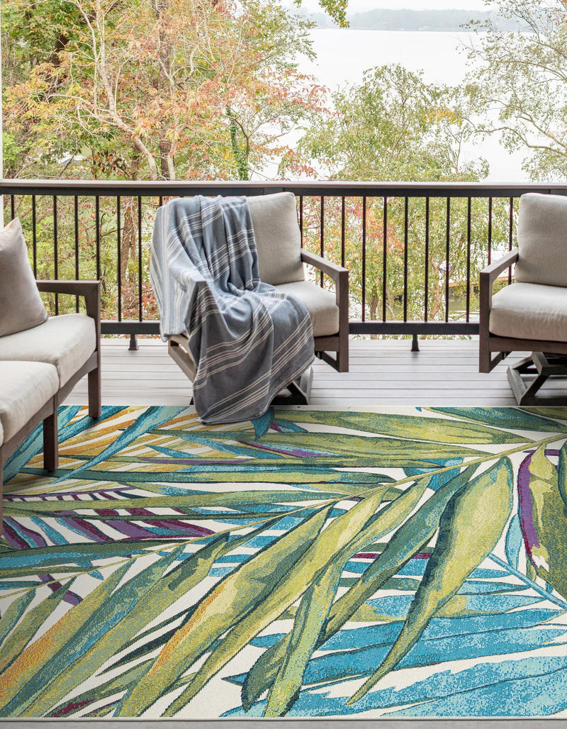 Seaside Blooms Collection Area Rug -  Arcadia Rectangle Multi  lifestyle 5