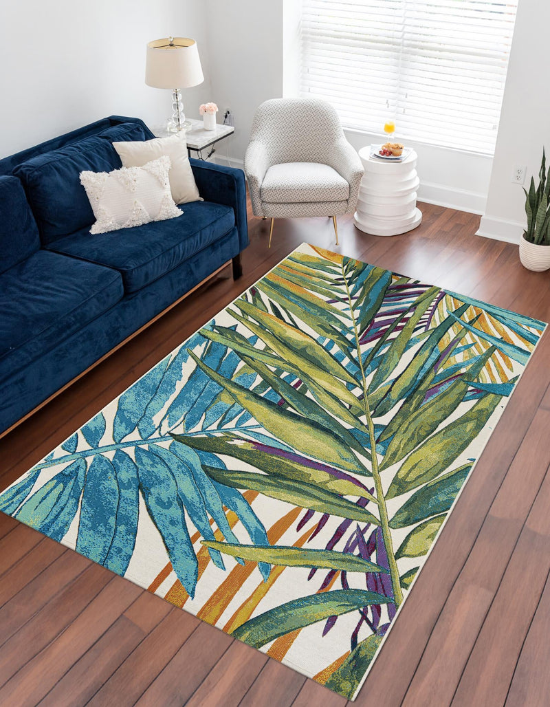 Seaside Blooms Collection Area Rug -  Arcadia Rectangle Multi  lifestyle 6