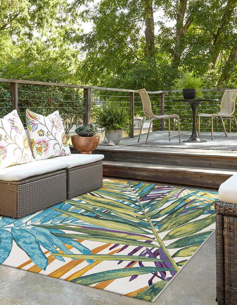 Seaside Blooms Collection Area Rug -  Arcadia Rectangle Multi  lifestyle 7