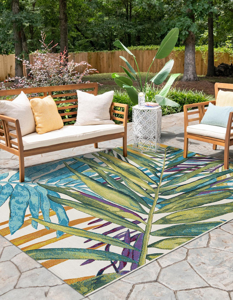 Seaside Blooms Collection Area Rug -  Arcadia Rectangle Multi  lifestyle 9