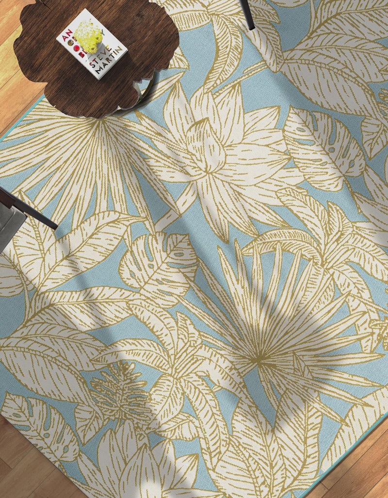 Seaside Blooms Collection Area Rug -  Shalimar Rectangle Soft Blue  lifestyle 12