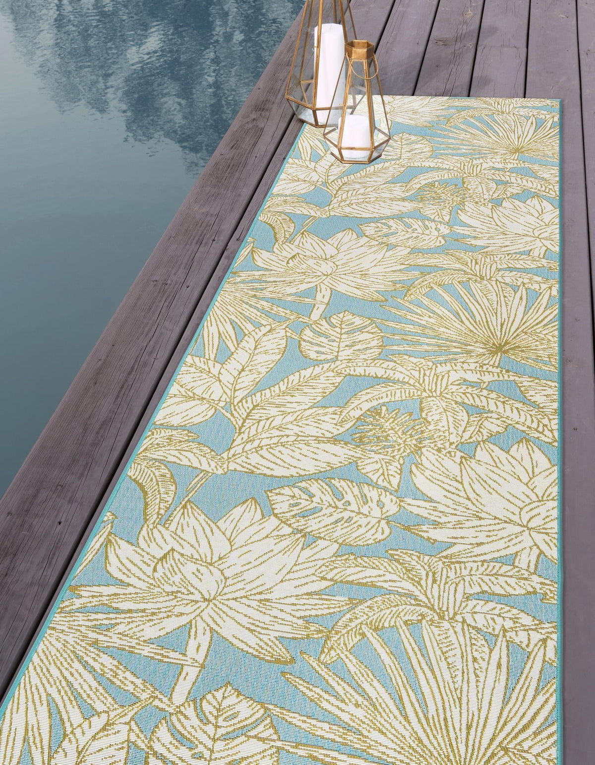 Seaside Blooms Collection Area Rug -  Shalimar Runner Soft Blue  lifestyle 44