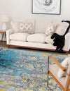Urban Terrace Collection Area Rug -  Lanai Rectangle Gradient Blue  lifestyle 2