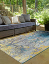 Urban Terrace Collection Area Rug -  Lanai Rectangle Gradient Blue  lifestyle 9