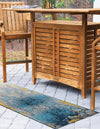 Urban Terrace Collection Area Rug -  Lanai Runner Gradient Blue  lifestyle 25