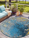 Urban Terrace Collection Area Rug -  Lanai Round Gradient Blue  lifestyle 24