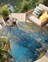 Urban Terrace Collection Area Rug -  Lanai Round Gradient Blue  lifestyle 30