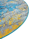 Urban Terrace Collection Area Rug -  Lanai Round Gradient Blue  lifestyle 44