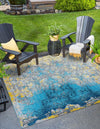 Urban Terrace Collection Area Rug -  Lanai Square Gradient Blue  lifestyle 14