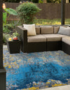 Urban Terrace Collection Area Rug -  Lanai Square Gradient Blue  lifestyle 20