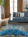 Urban Terrace Collection Area Rug -  Lanai Square Gradient Blue  lifestyle 23