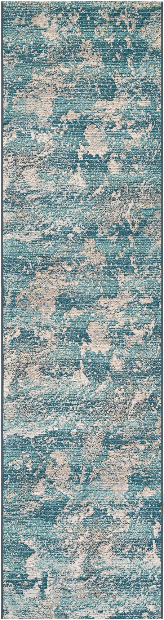 Urban Terrace Collection Area Rug -  Gazebo Runner Aqua Blue  lifestyle 23