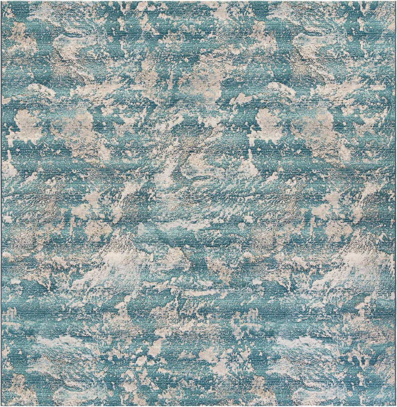 Urban Terrace Collection Area Rug -  Gazebo Square Aqua Blue  lifestyle 24