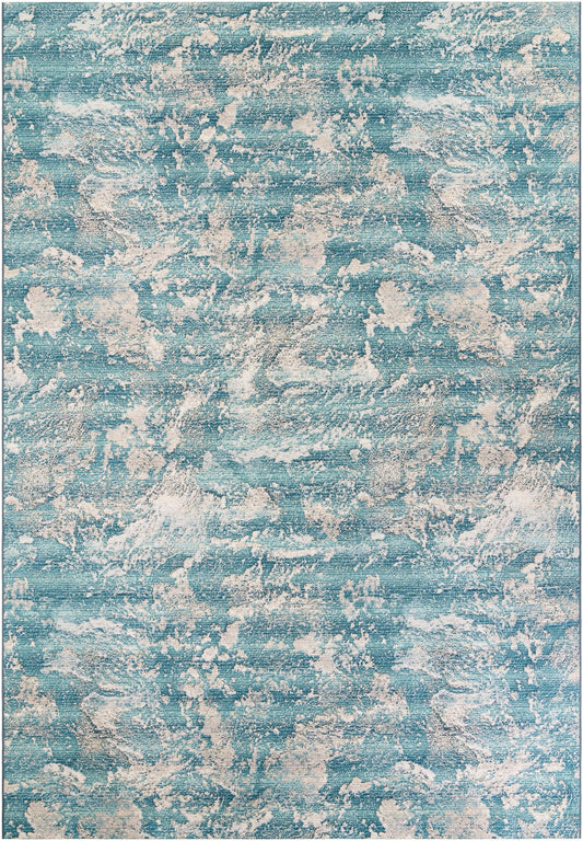 Urban Terrace Collection Area Rug -  Gazebo Rectangle Aqua Blue Main