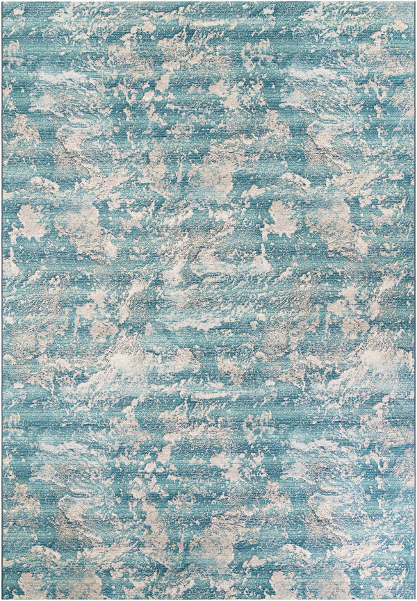 Urban Terrace Collection Area Rug -  Gazebo Rectangle Aqua Blue Main