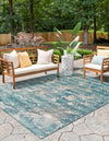 Urban Terrace Collection Area Rug -  Gazebo Rectangle Aqua Blue  lifestyle 2