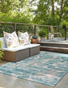 Urban Terrace Collection Area Rug -  Gazebo Rectangle Aqua Blue  lifestyle 10